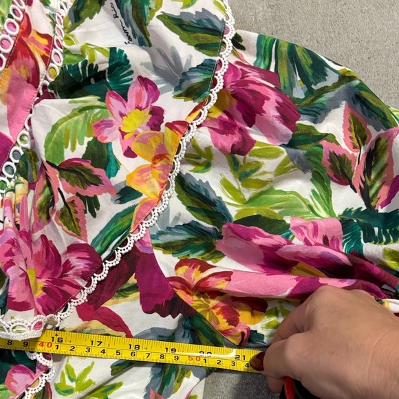 Farm Rio Off-White Painted Flowers Romper - Picture 10 of 11